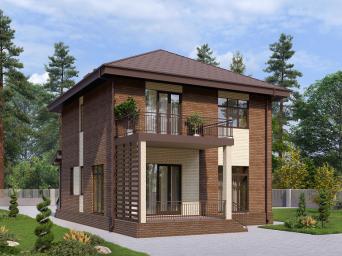 Двухэтажный дом с балконом и пятью спальнями